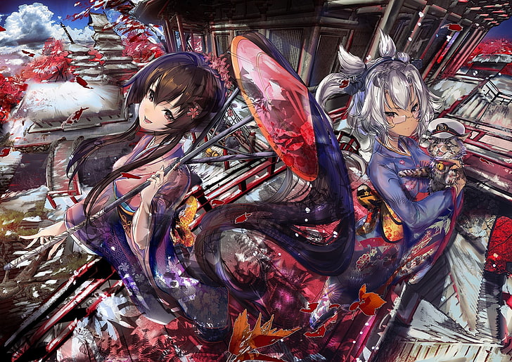 anime girls, Kantai Collection, anthropomorphism, Musashi (KanColle), HD wallpaper