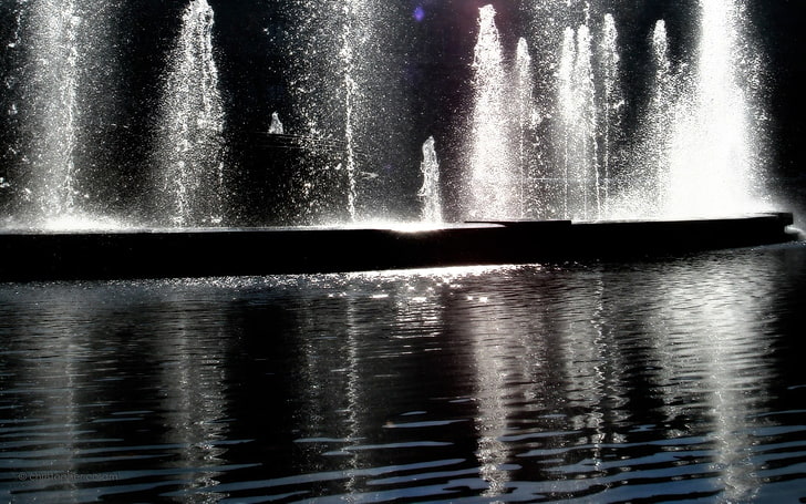 fountain, architecture, water, reflection, no people, nature