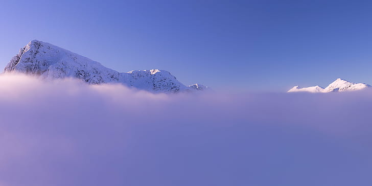 snow covered mountain photo, large, large, scotland, Glencoe, HD wallpaper
