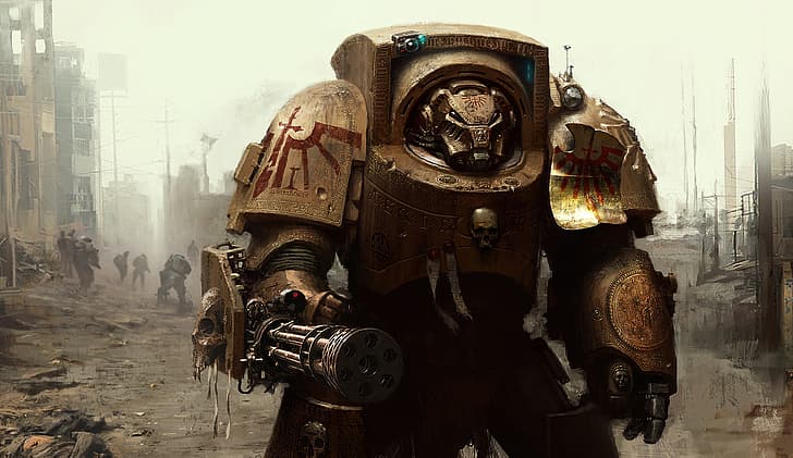 Warhammer 40,000, science fiction, high tech, space marines, HD wallpaper