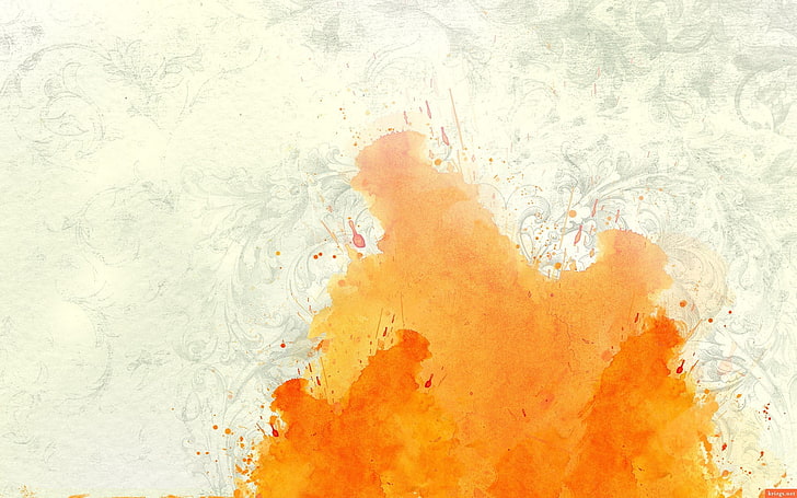 orange splash wallpaper, abstract, digital art, artwork, orange color
