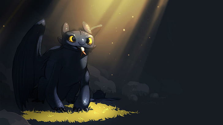 Toothless - How To Train Your Dragon, disney's how to train your dragon's toothless illstration, HD wallpaper