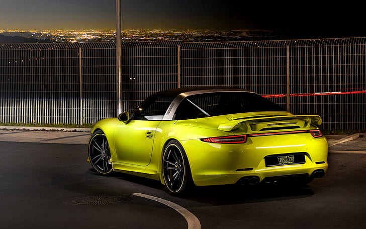 Porsche 911 Targa 4S 2014, cars, green, HD wallpaper