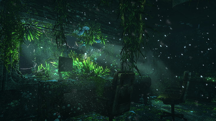 green leafed plant, SOMA, video games, underwater, tree, nature