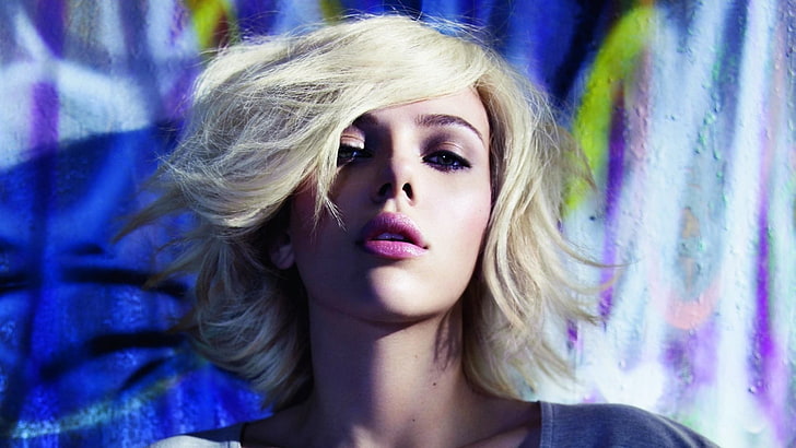 women, Scarlett Johansson, blonde, depth of field, A Beautiful Mind, HD wallpaper