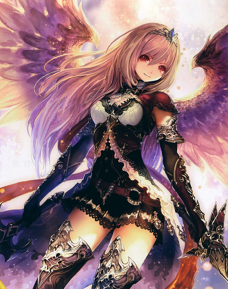 anime girl warrior angel wallpaper, Shingeki no Bahamut, Dark Angel Olivia