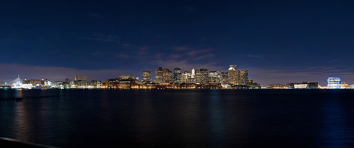 Boston, landscape, skyline, ultrawide, building exterior, architecture