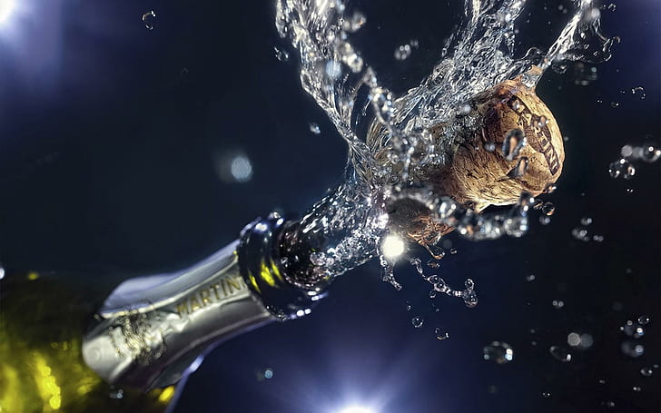 Happy New Year Champagne, holidays, 2012, 2013, december, celebration, HD wallpaper