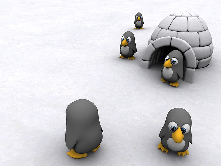 HD wallpaper: Maximum Cool, five black penguins wallpaper, 3D, Characters,  no people | Wallpaper Flare