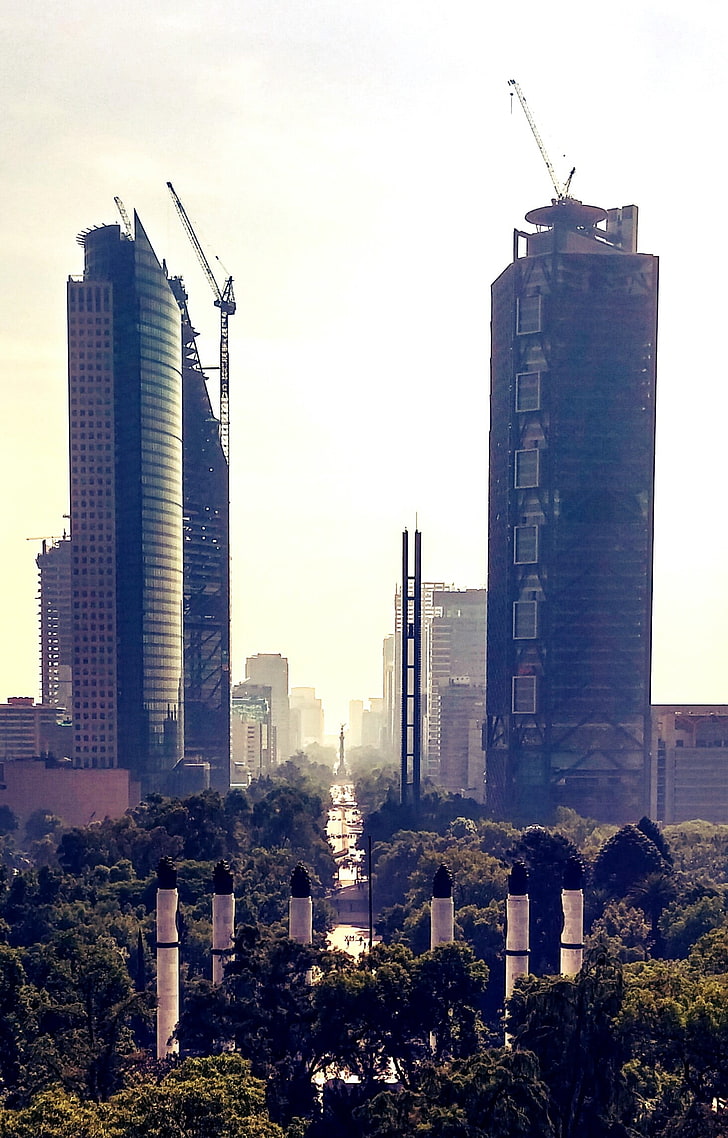 gray concrete high-rise buildings, Mexico, city, building exterior, HD wallpaper