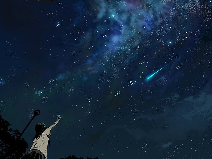 Night Sky Anime Wallpaper Stock Photo, Picture and Royalty Free Image.  Image 206808638.