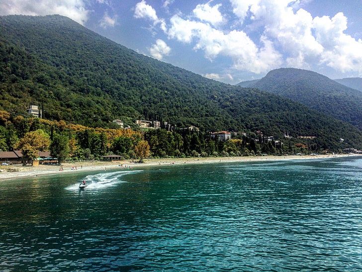 body of water, Abkhazia, Gagra, mountain, beauty in nature, scenics - nature, HD wallpaper