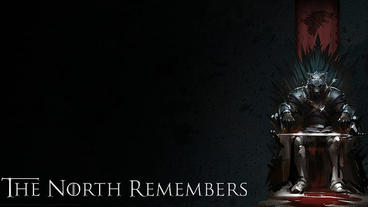 The North Remembers wallpaper, Game of Thrones, black Color, backgrounds