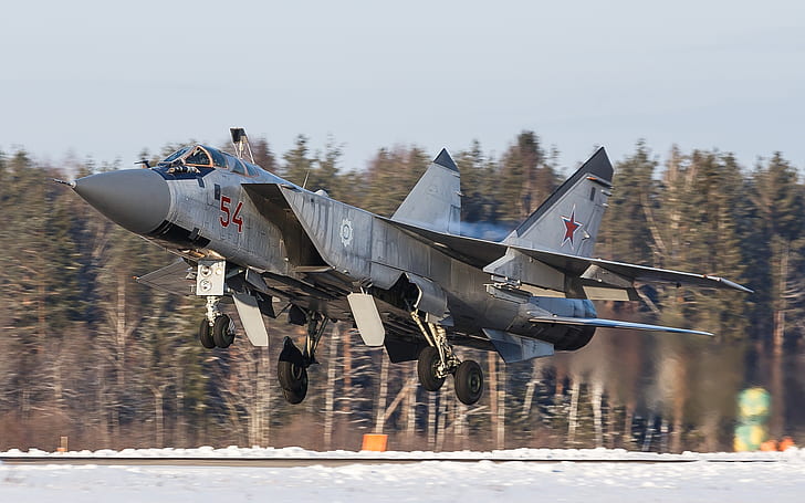 MiG-31 fighter, takeoff airfield, HD wallpaper