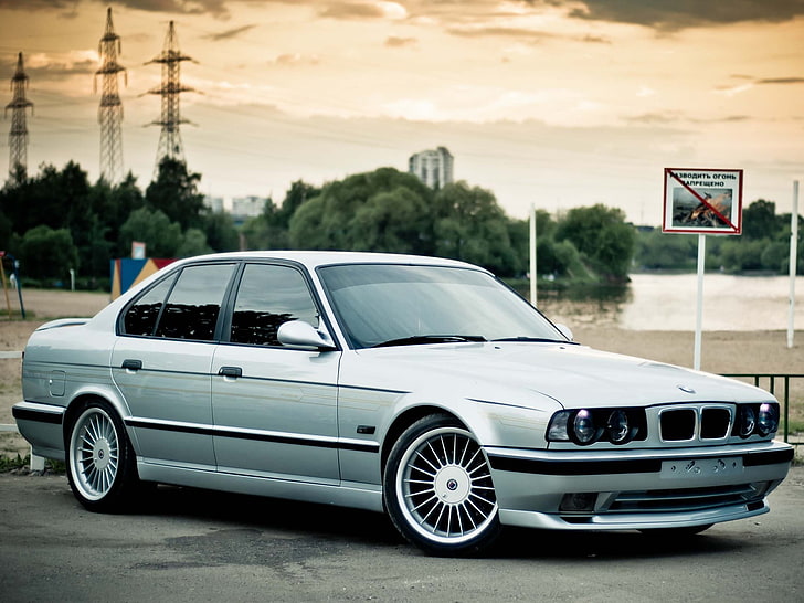silver BMW E46 sedan, cars, auto, wallpapers BMW M5, BMW5, BMW M5 E34, HD wallpaper