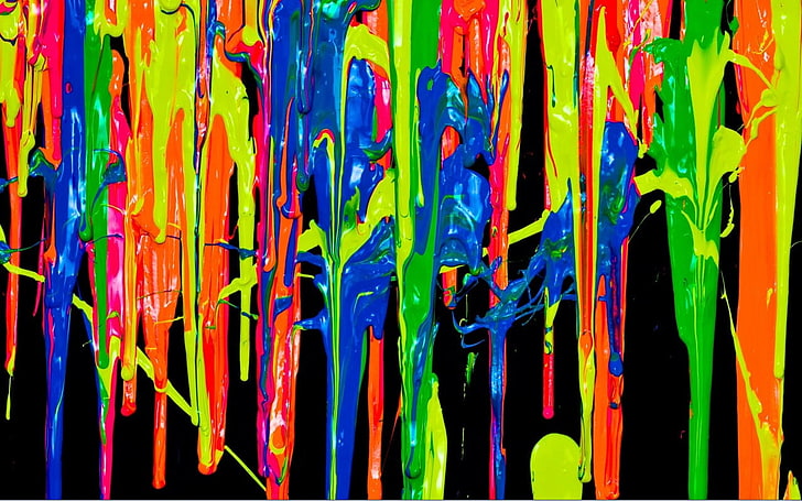 multicolored abstract painting, colorful, paint splatter, multi colored, HD wallpaper