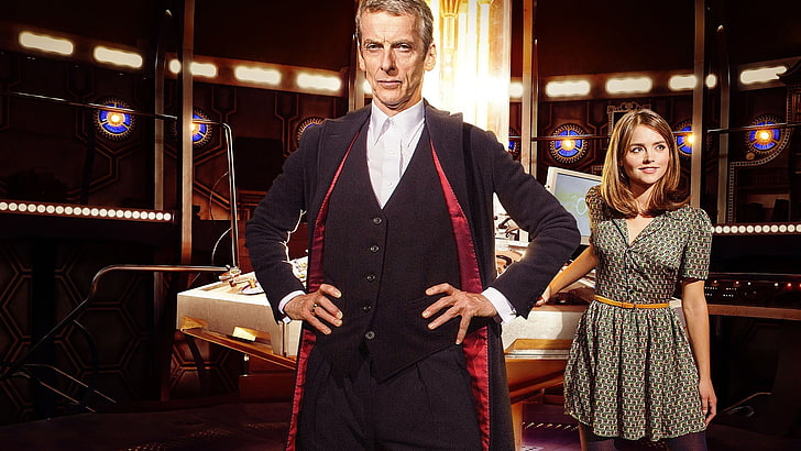 men's black coat, Doctor Who, The Doctor, TARDIS, Peter Capaldi, HD wallpaper