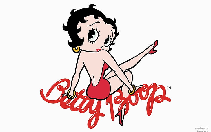 TV Show, Betty Boop, Comics, white background, red, art and craft, HD wallpaper