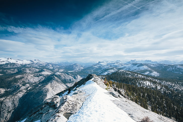 mountains, 5k, apple, Yosemite, winter, 4k, forest, 8k, OSX, HD wallpaper