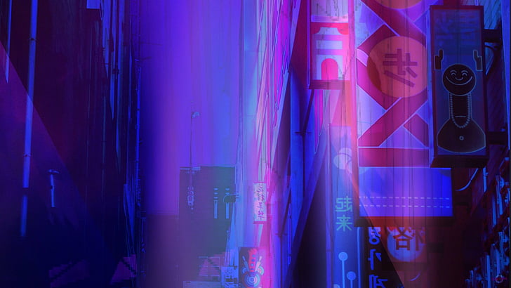 Sci Fi, Cyberpunk, Blue, Neon, Purple, HD wallpaper