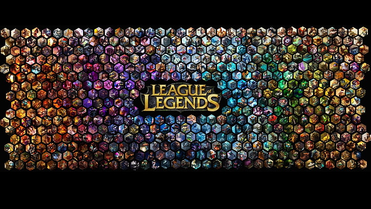 League of Legends wallpaper, collage, video games, multi colored, HD wallpaper