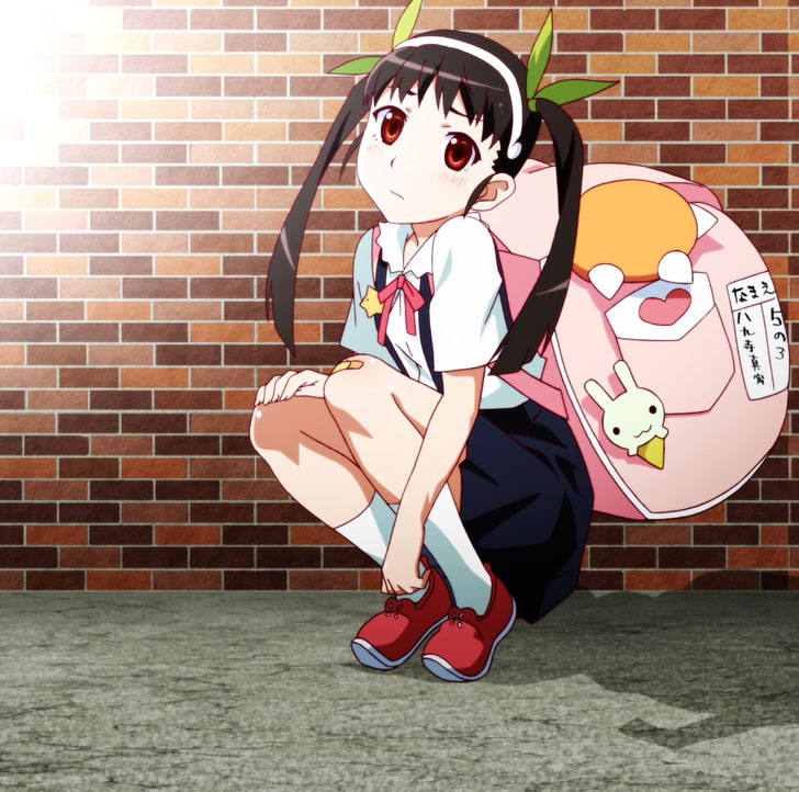 anime, anime girls, white skin, Monogatari Series, Hachikuji Mayoi, HD wallpaper
