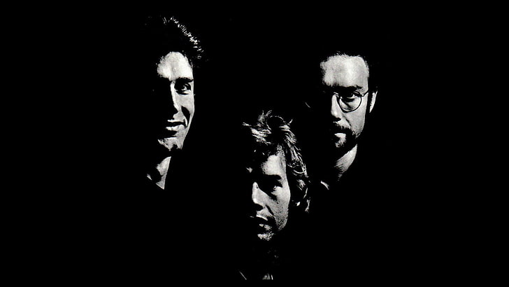 album covers, music, King Crimson, band, black background, portrait