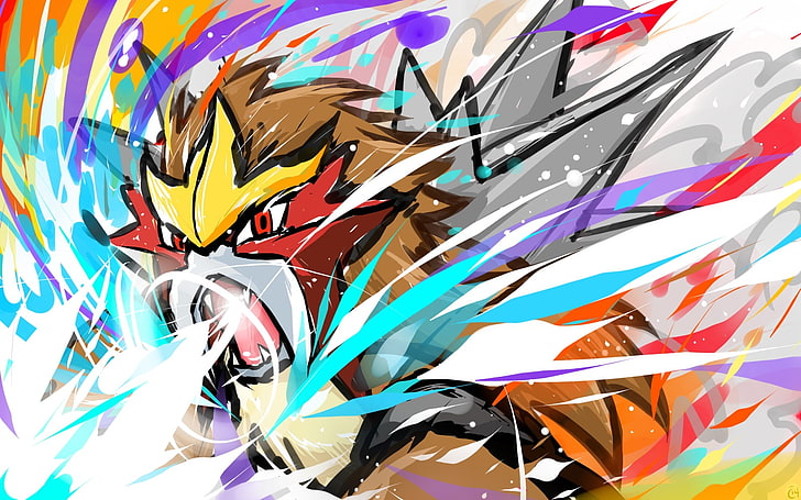 bird Pokemon illustration, ishmam, Pokémon, Entei, artwork, video games, HD wallpaper