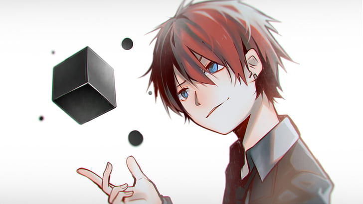 HD wallpaper: Anime, Original, Blue Eyes, Boy, Cube, Red Hair, Square |  Wallpaper Flare