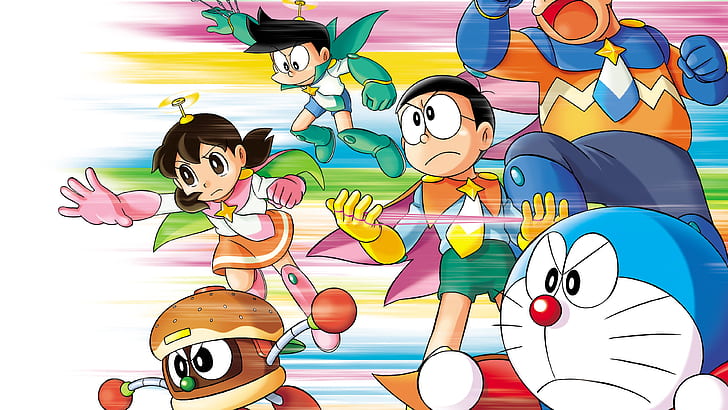 Japanese anime, Doraemon, doraemon characters illustration, HD wallpaper
