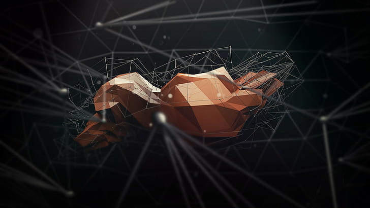 render, wireframe, abstract, digital art, artwork, low poly