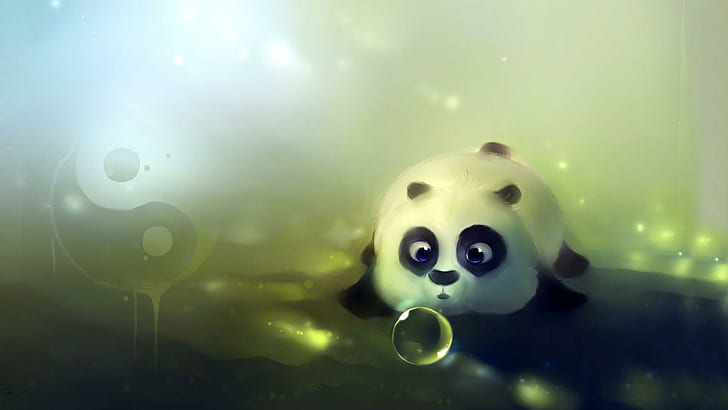 HD wallpaper: Cute panda playing with bubbles, baby po from kung fu panda,  artistic | Wallpaper Flare