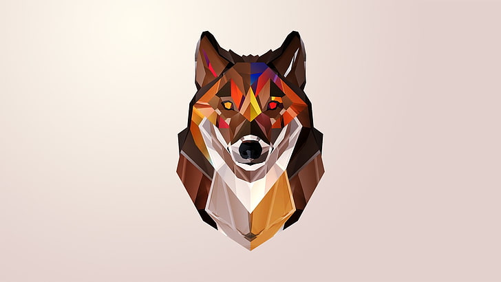 Abstract, Facets, Polygon, Wolf