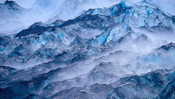 ice cap, blue landscape, alaska, united states, glacier bay, HD wallpaper