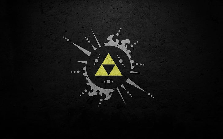 yellow triangle wallpaper, The Legend of Zelda, Triforce, sign, HD wallpaper