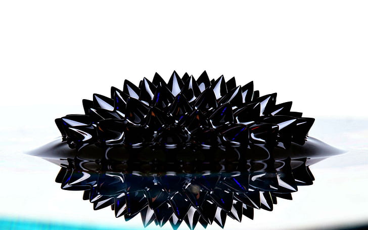 Metal spikes, black spiky decor, digital art, 1920x1200