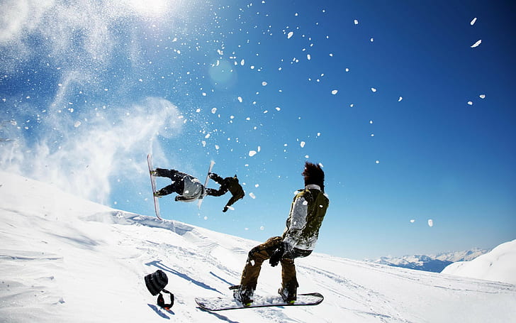 snowboarding, snowboards, sport, HD wallpaper