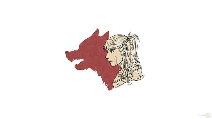 woman and wolf shadow illustration, The Elder Scrolls V: Skyrim