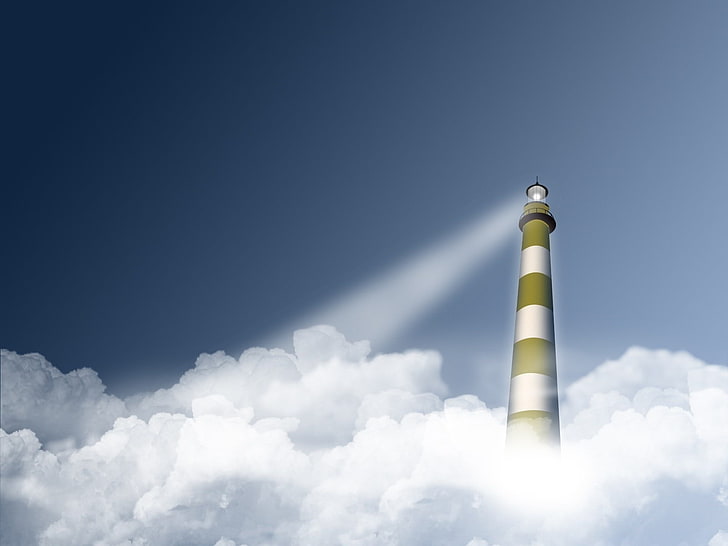 lighthouse, sky, cloud - sky, day, no people, low angle view, HD wallpaper