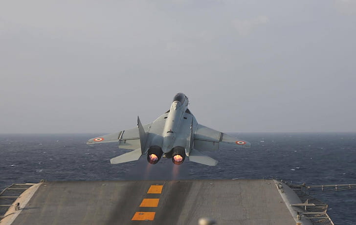 INS Vikramaditya, Mikoyan MiG-29K, Indian-Navy, HD wallpaper