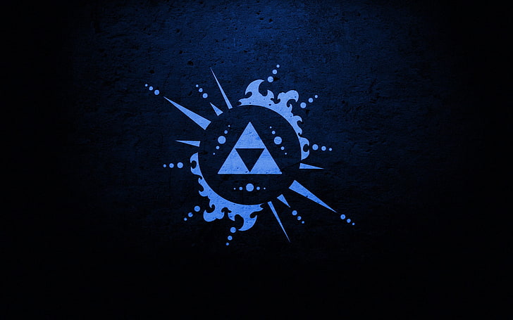 blue logo illustration, The Legend of Zelda, Triforce, video games, HD wallpaper