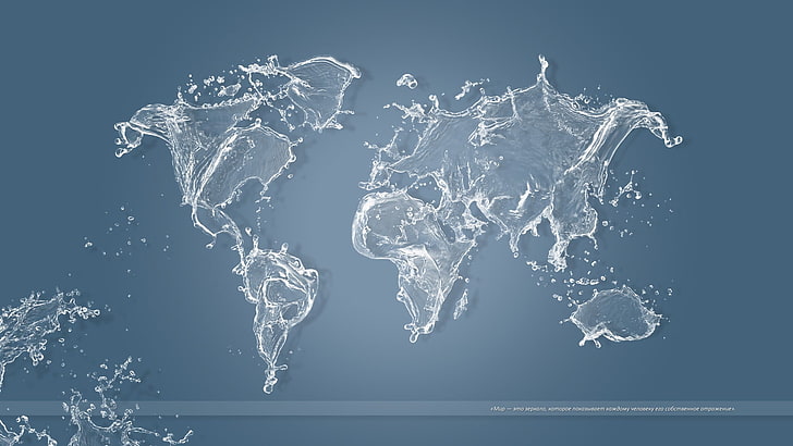 world map illustration, artwork, water, globes, digital art, nature