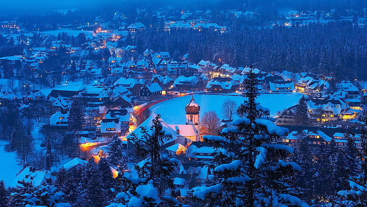Hinterzarten, Black forest, Baden-Württemberg, Germany, snow, HD wallpaper