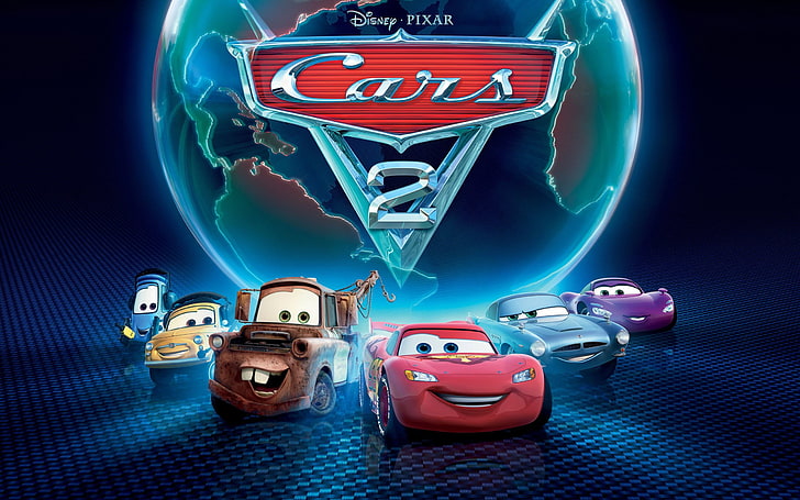 Disney Cars 2 cover, Cars (movie), Disney Pixar, vehicle, illuminated