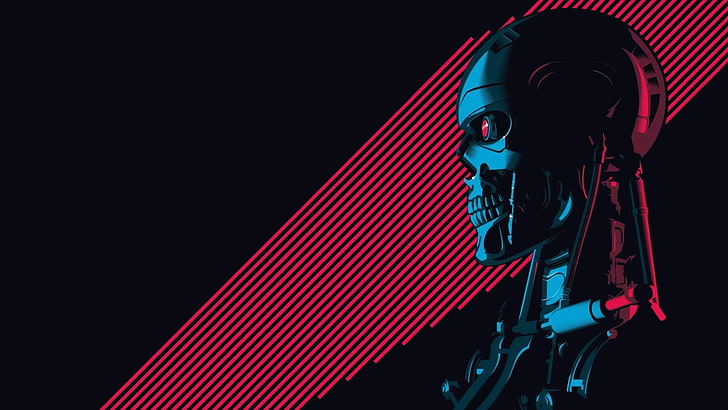 Terminator illustration, artwork, cyborg, movies, science fiction