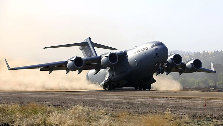 gray airplane, military aircraft, jets, sky, C-17 Globmaster