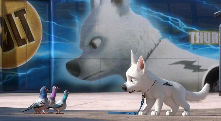 Bolt And Pigeons 1, Disney Bolt movie, Cartoons, animal themes, HD wallpaper