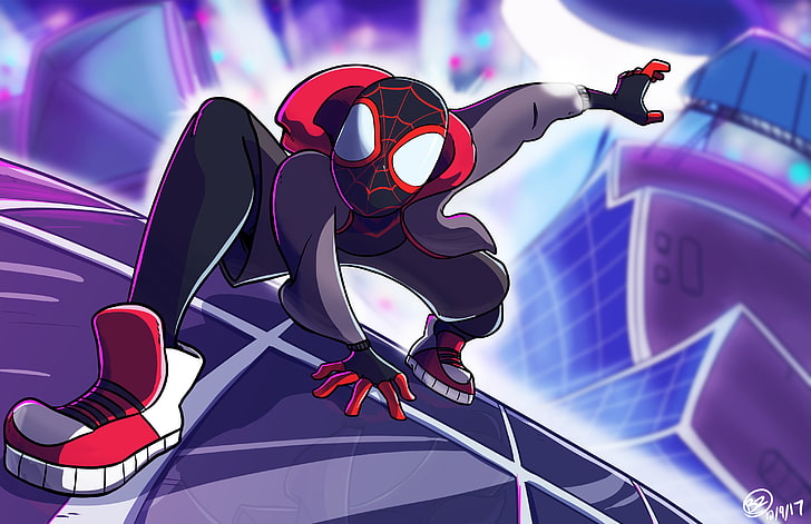 spiderman into the spider verse, 2018 movies, animated movies, HD wallpaper