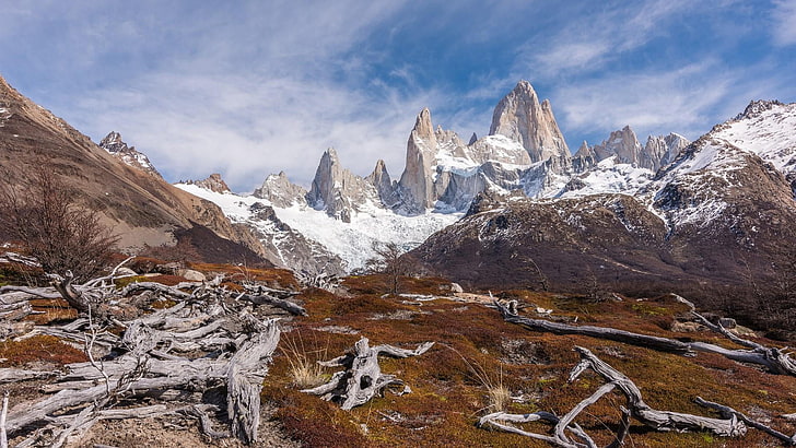 rock, chile, argentina, los glaciares national park, cerro chalten