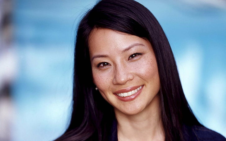 Actresses, Lucy Liu, smiling, happiness, portrait, emotion, HD wallpaper